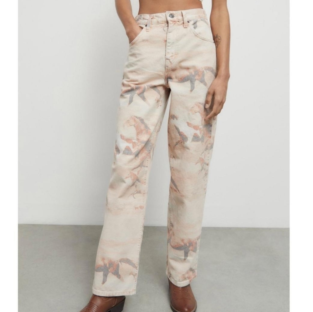 BDG Running Horses Print High-Rise Baggy Jeans, 24, Desert, Western, Cowgirl